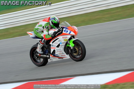 2010-06-26 Misano 0655 Rio - Supersport - Free Practice - Fabio Menghi -  Yamaha YZF R6